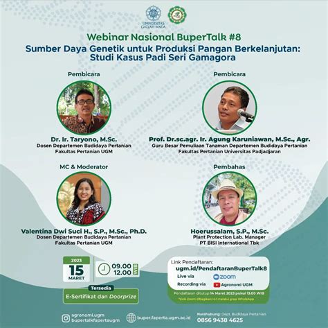 Webinar Nasional Bupertalk 8 Sumber Daya Genetik Untuk Produksi