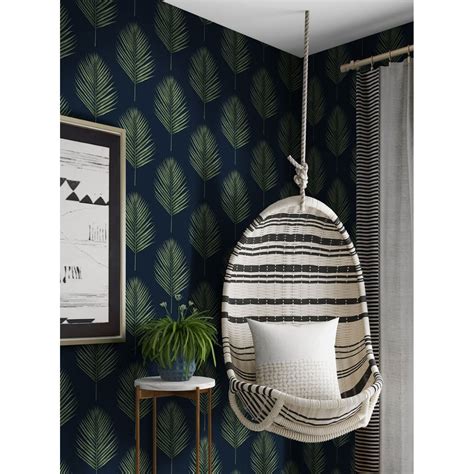 Lillian August By Nextwall Lillian August Luxe Haven Navy Green Maui