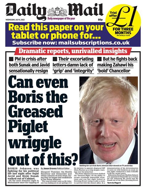 Newspaper Headlines Johnson On The Brink Bbc News