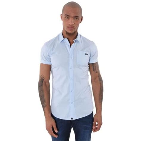 Kaporal Chemise Homme Manches Courtes Logik Azur Bleu Cdiscount Pr T