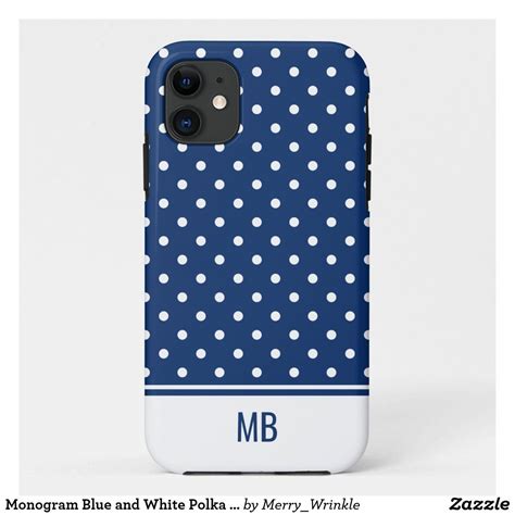 Monogram Blue And White Polka Dots Case Mate IPhone Case Iphone Cases