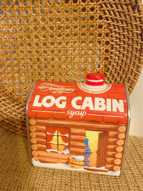 Vintage 100th Anniversary 1887 1987 Log Cabin Syrup Tin Etsy