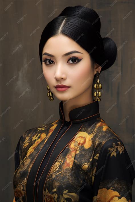 Premium Photo Portrait Of Beautiful Asian Woman In Traditional