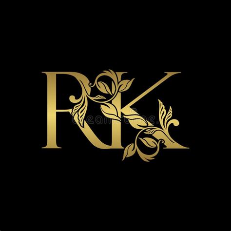 Golden Initial Letter R And K R K Luxury Logo Icon Vintage Gold Letter Logo Stock Vector