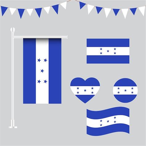 Premium Vector Collection Of Honduras Flag Emblems And Icons In