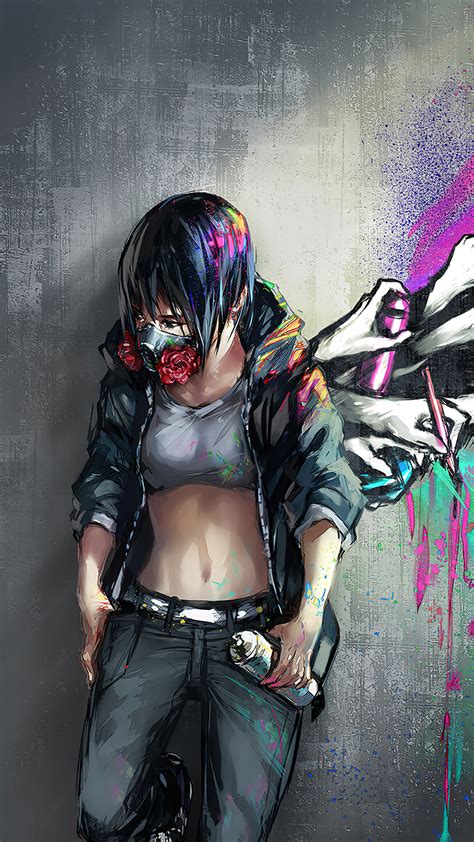 Anime Girl Graffiti Wall Art K F Wallpaper Pc Desktop