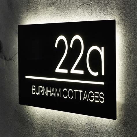 Illuminated House Sign Modern LED House Number Etsy UK