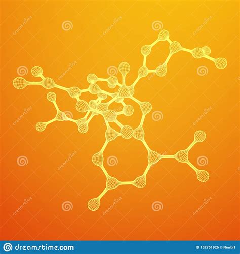 Wireframe Mesh Molecule Connection Structure Stock Vector