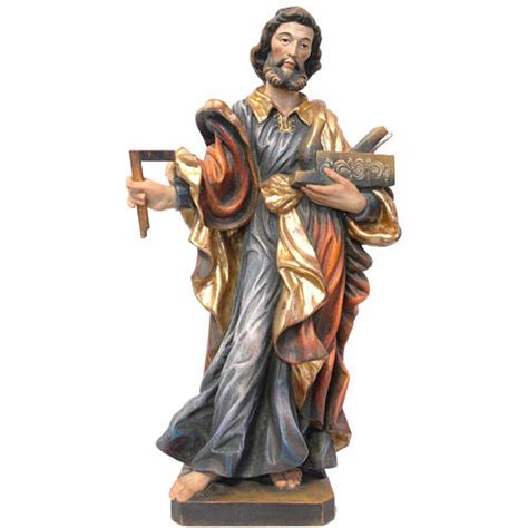 Saint Joseph The Worker Statue In Valgardena Wood 53cm Antique G