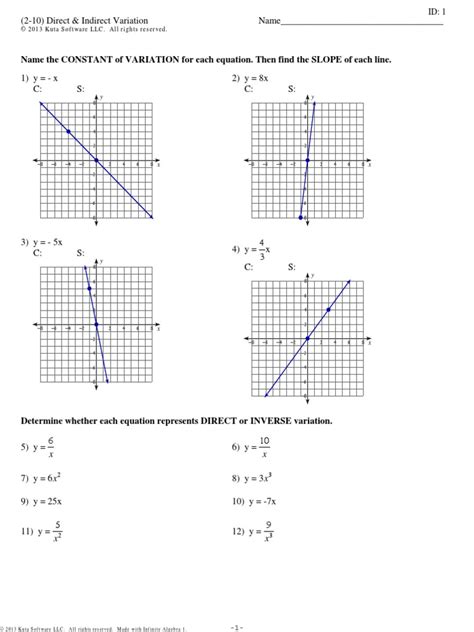 Direct Variation Worksheet With Answers - Proworksheet.my.id