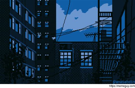 I Drew This Pixel Art Scene Using Colors And Called It Alley Cat Meme Guy