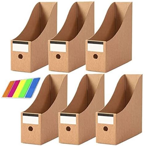 Sleec 6 Pack Magazine File Holder Cardboard Office Box File File Storage Paper Magazine File