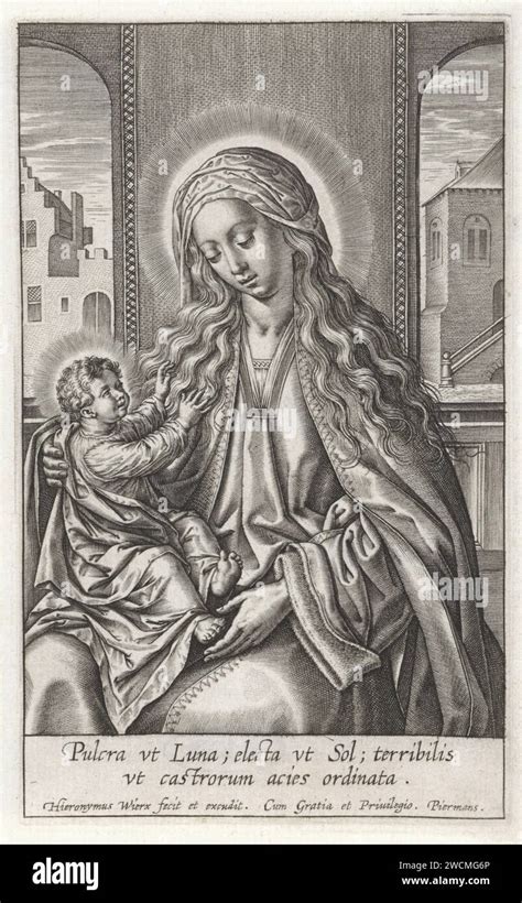 Marie Avec L Enfant Christ Sur Leurs Genoux Hieronymus Wierix