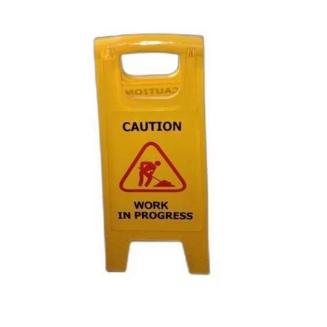 Incandescent Yellow Polycarbonate Caution Board For Cleaning Warning