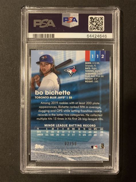 Topps Stadium Club Chrome Gold Refractor Bo Bichette