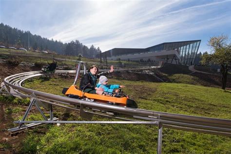 Madre E Hijo Disfrutan Conduciendo En La Monta A Rusa Alpina Foto Premium