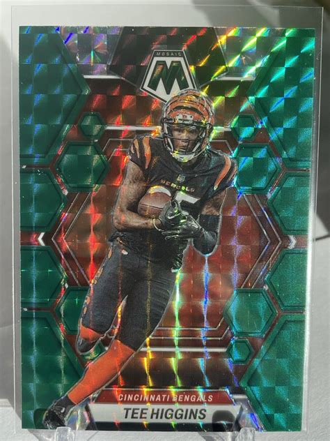 Cincinnati Bengals Tee Higgins 2023 Panini Mosaic Green Prizm