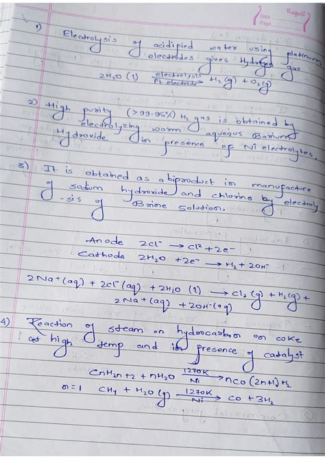 SOLUTION Hydrogen Inorganic Handwritten Notes Studypool