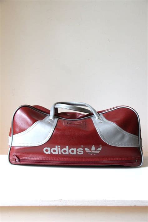 Vintage Adidas Sports Bag Maroon Vinyl Travel Bag 1980s Etsy