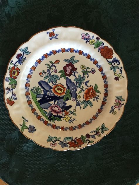 Antique Booths Pompadour Silicon China Lunch Plate Hand Painted