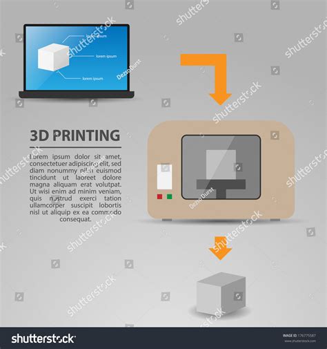 printing schematic illustration stock vector royalty