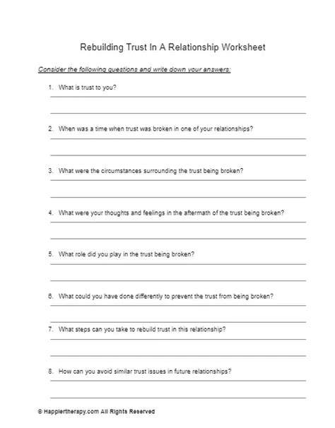 Rebuilding Trust In A Relationship Worksheet Happiertherapy Worksheets Library