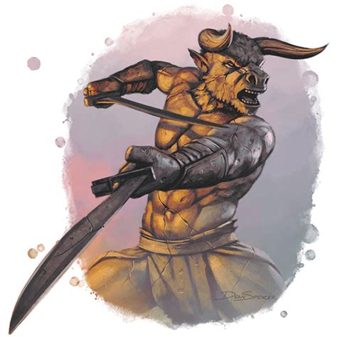 Filler spot colour - character: minotaur petrified - RPG Stock Art ...