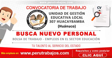 EMPLEO UGEL HUACAYBAMBA Practicante para la DIRECCIÓN