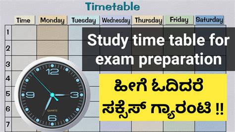 Study Time Table For Exam Preparation Best Use Of Time Scoring Target