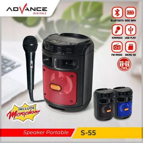 advance speaker  bluetooth bonus mic speaker karaoke   garansi