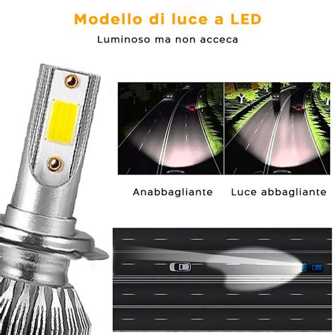 Coppia Di Lampadine H7 Luci LED C6 Per Fari Auto E Moto 3800LM 36W Luce