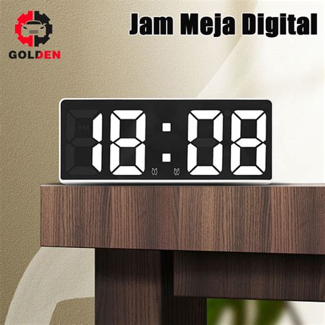 Jam Meja Digital Mini Kontrol Suara Jam Alarm Digital Desktop Tabel