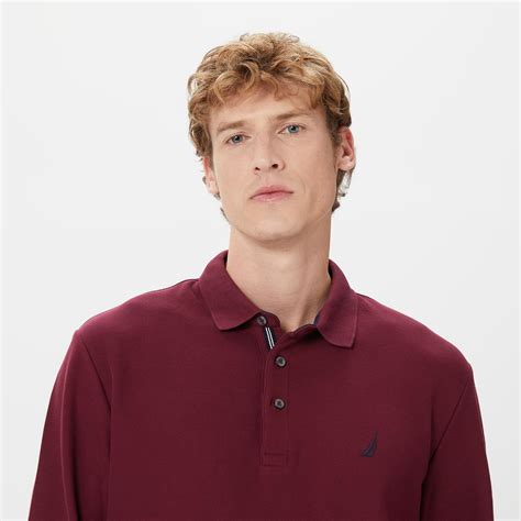 Nautica Erkek Bordo Classic Fit Uzun Kollu Polo Erkek Polo K T