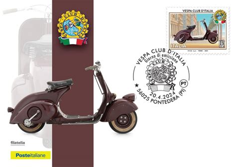 Cartolina Filatelica Italia Nuova Vespa Club Ditalia