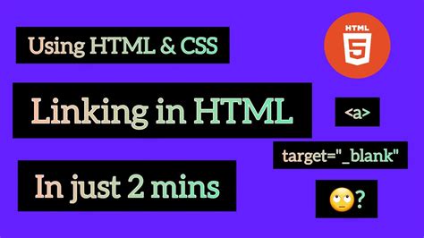 Link In Html Anchor Tag In 2mins Html5 Youtube