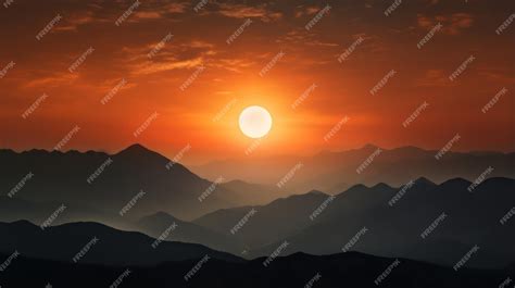 Premium AI Image | Awe Inspiring Mountain Sunrise