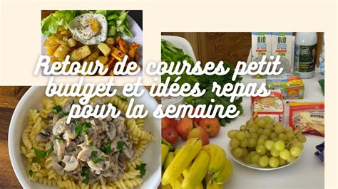 Budget alimentation retour de courses petit budget et idées repas