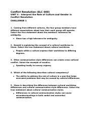 Conflict Resolution Unit 4 Challenge 1 Docx Conflict Resolution ELC