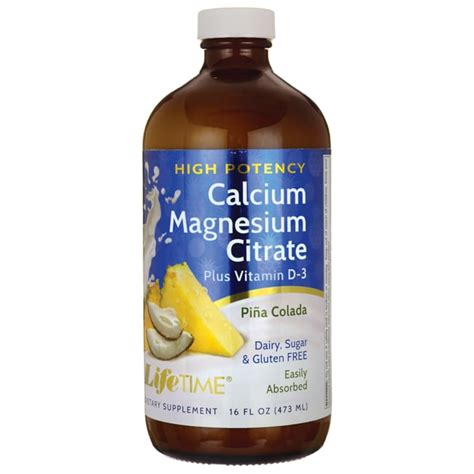 Lifetime Vitamins High Potency Calcium Magnesium Citrate + D3 (Pina ...