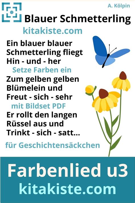 Blauer Schmetterling Noten Kita Kiste