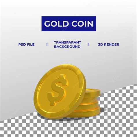 Premium Psd Gold Coins In 3d Render With Stack Concepts