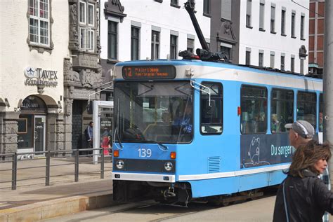 Oslo Tram Line 12 With Articulated Tram 139 At Jernbanetorget 2022