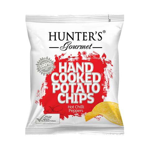 Hunter S Gourmet Hand Cooked Potato Chips Hot Chilli Peppers Gm