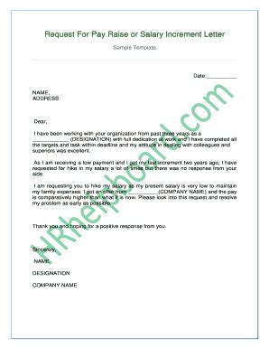 Request For Pay Raise Or Salary Increment Letter - Fill and Sign Printable Template Online