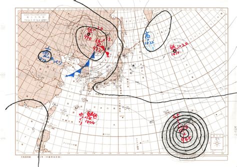 8月20日木天気図 台風10号急速発達中 墨田区立本所中学校 科学部