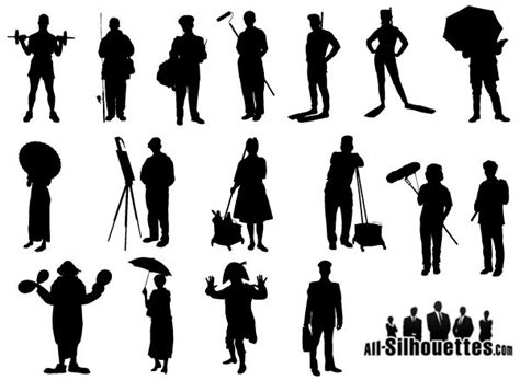 Working People Silhouette Vector Free | Silhouette people, Silhouette ...