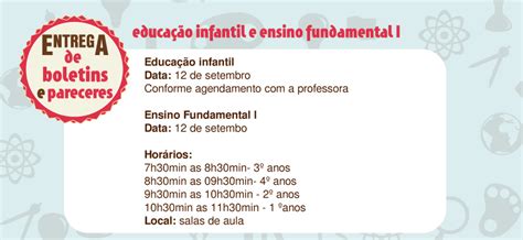 Entrega de Boletins Fundamental I e Educação Infantil Escola Notre