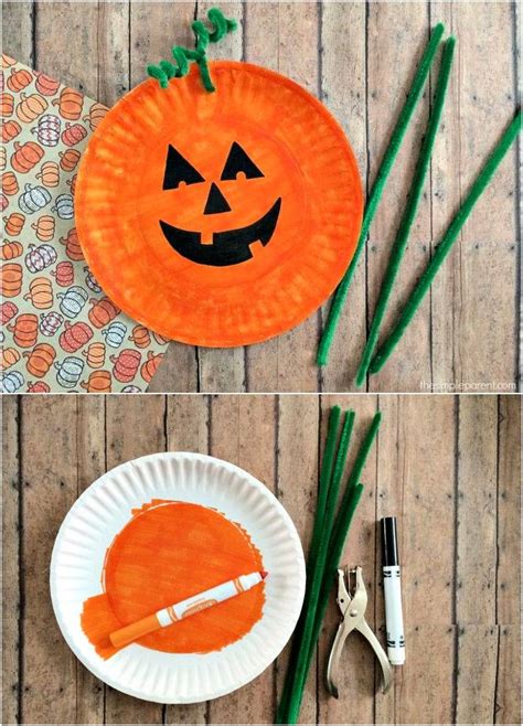 10 Simple Paper Plate Pumpkins | Pumpkin Crafts for Kids