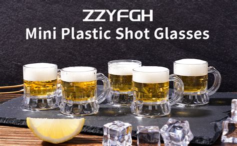 Amazon ZZYFGH Mini Beer Mugs 1 Oz Clear Plastic Shot Glasses