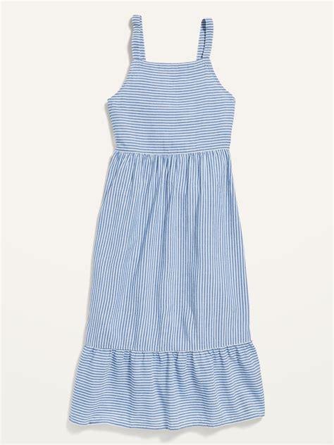 Sleeveless Striped Fit And Flare Midi Dress For Girls Old Navy